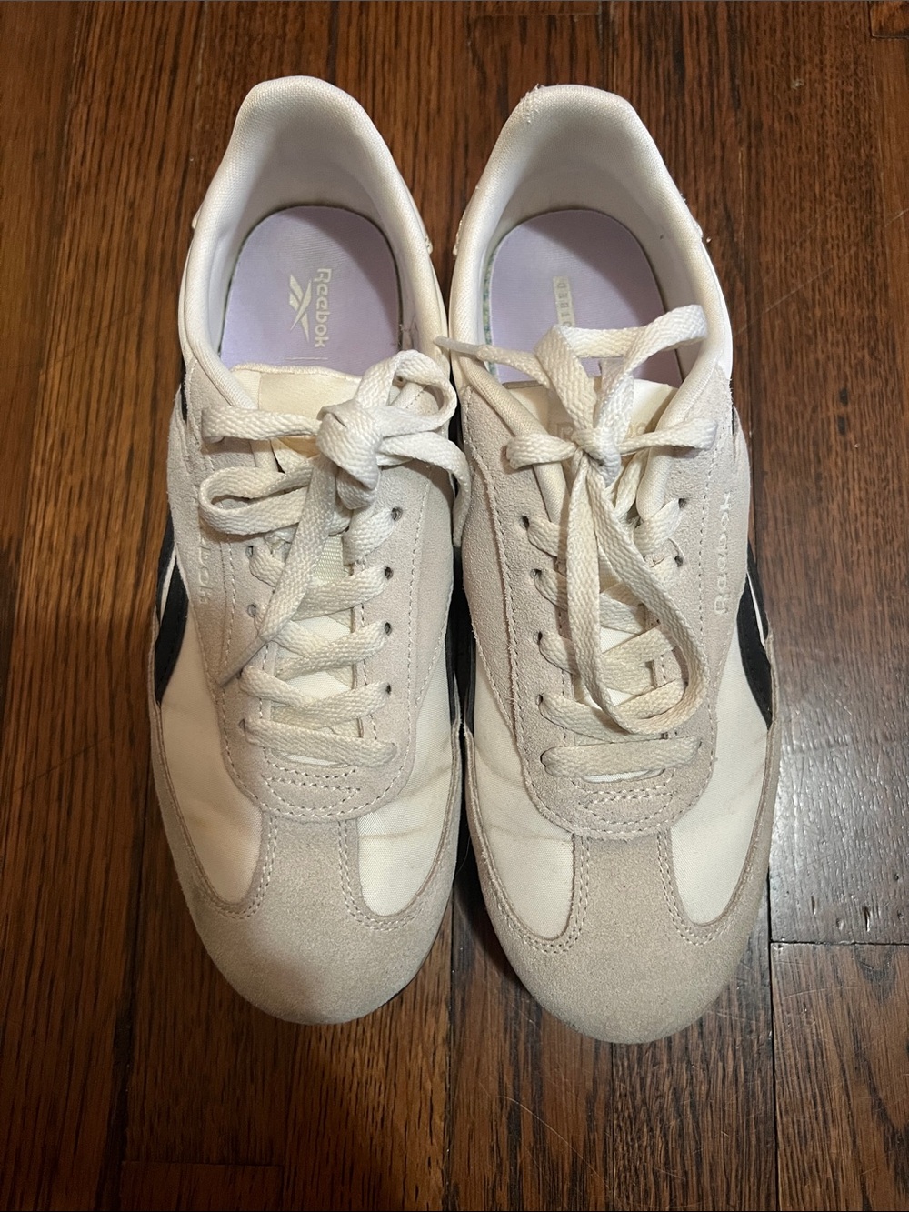 Reebok Women's Cream and Black Low-Top Sneakers